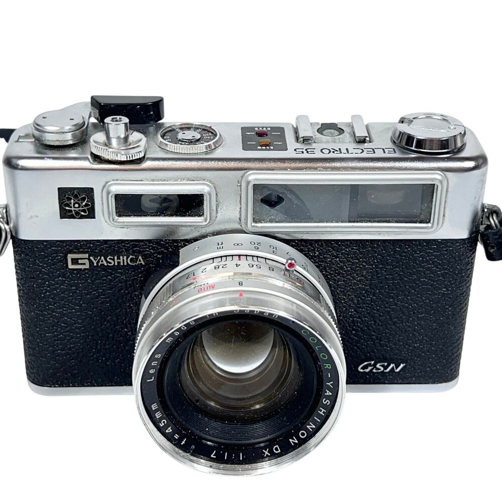 YASHICA Electro 35 GSN Rangefinder 35mm Film Camera w/45mm f/1.7 Lens Cases